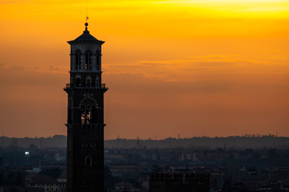 torre dei lamberti sunset panoramic view