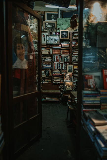 old bookshop wooden shelves Verona