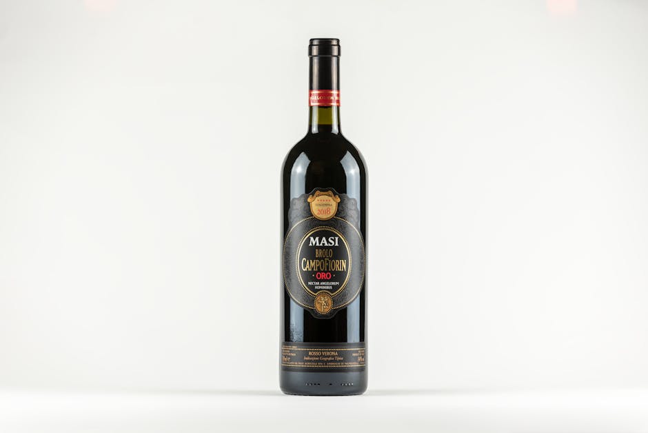 Amarone Valpolicella wine bottle closeup Verona