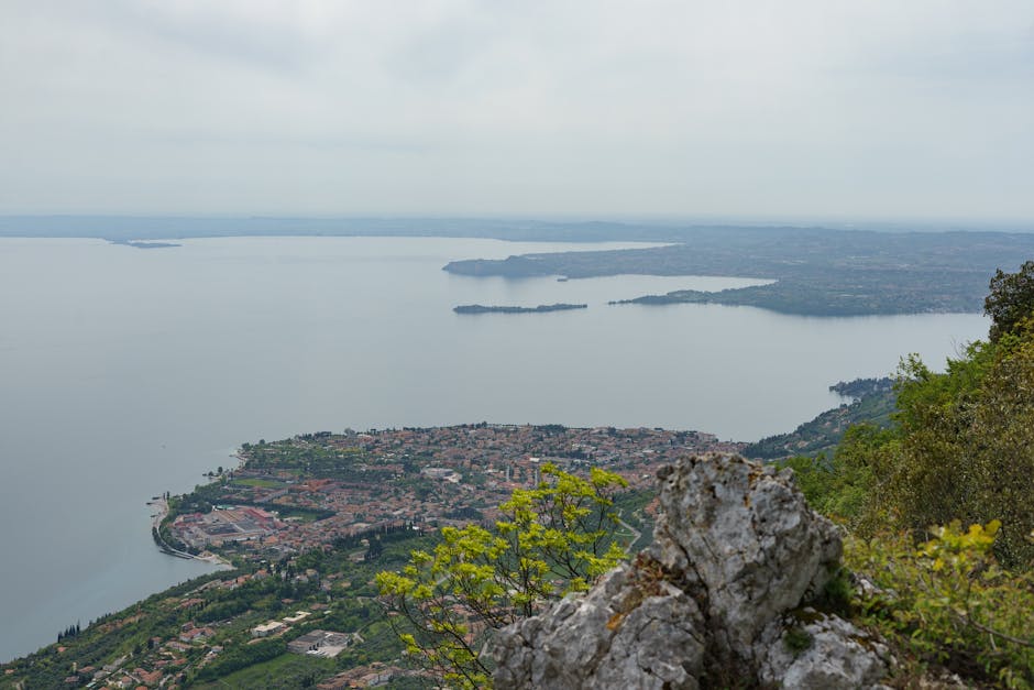 Lake Garda aerial view morning