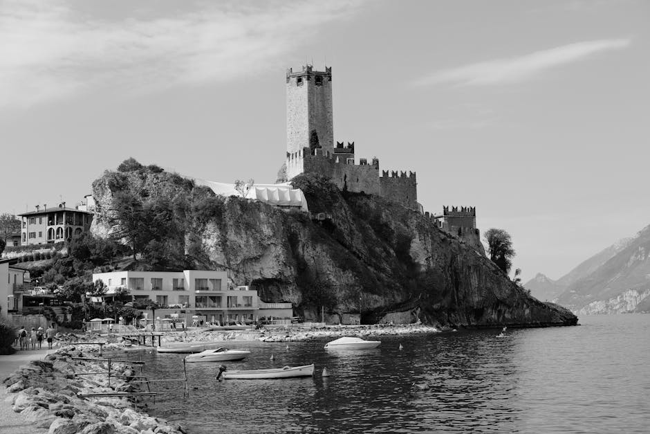 Malcesine Scaliger Castle tower view morning