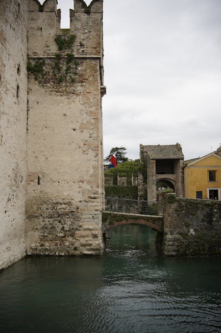 Sirmione Scaliger Castle lakeside view sunset