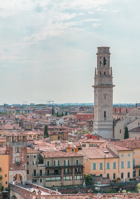 Torre dei Lamberti panoramic view rooftops