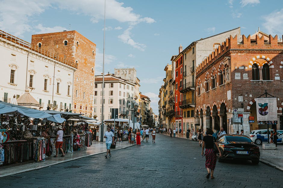 Verona Piazza delle Erbe morning market