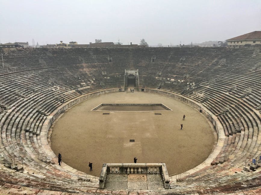 View from Arena di Verona upper seats city panorama